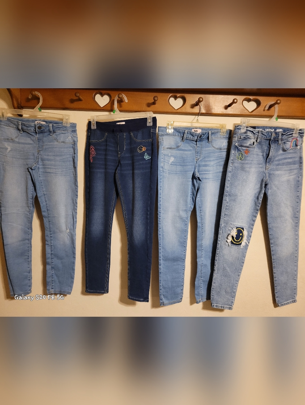Girls Light & Dark Wash Embroidered Jean Bundle